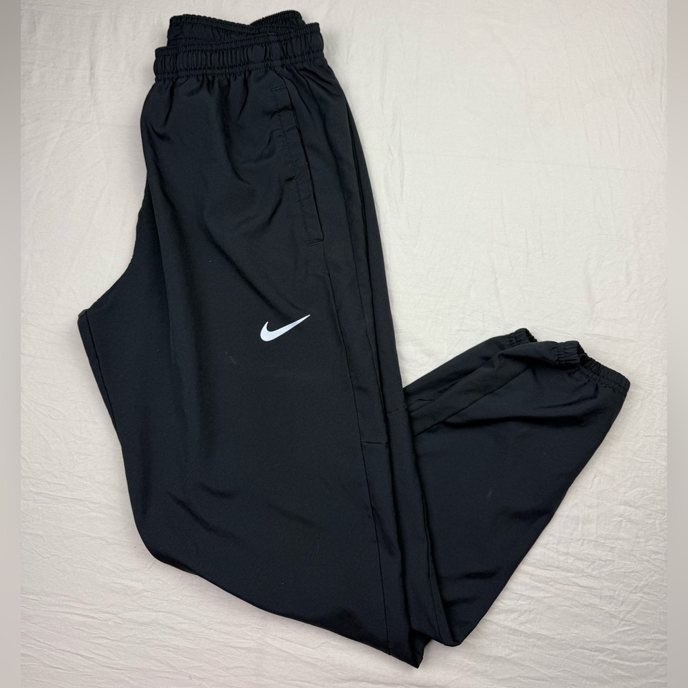 Nike Black Dri-FIT Athletic Pants with White Swoosh